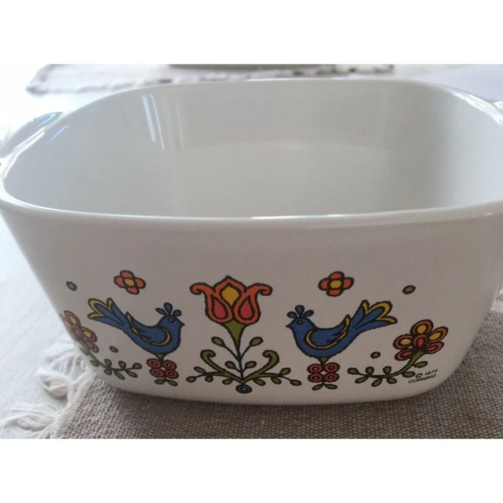 Vintage Corning Ware Lot of 3 Country Festival Mini P-41-B & P43-B, 1975 EUC